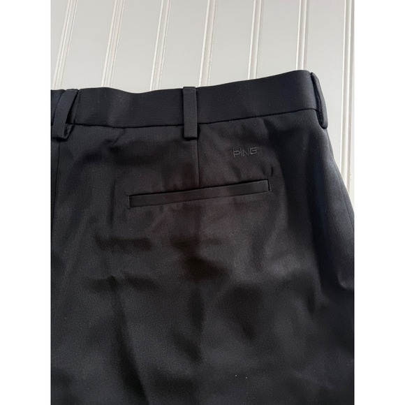 Ping Mens 38 Black Pleated Shorts Polyester Rayon Dress Casual Pockets Golf - Picture 11 of 11